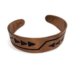 Wheeler Manufacturing Company Vintage Copper Cuff Bracelet Southwestern 1990